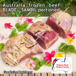 Beef BLADE Australia frozen daging sapi sampil rendang/dendeng whole cuts brand WMPG 4-5 kg/pc (price/kg)